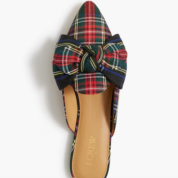 J. Crew Shoes - J. Crew Tartan slip-on mules Red Size 8